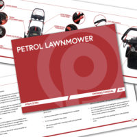 Parker brand petrol online lawnmower